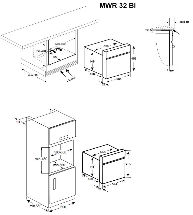 Схема установки микроволновой печи Teka MWR 32 Bi микроволновая печь Teka MWR 32 Bi