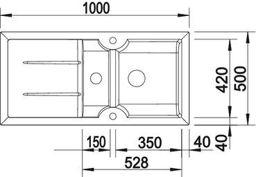 Мойка для кухни Blanco IDESSA 6 S вид сверху Мойка для кухни Blanco IDESSA 6 S вид сверху