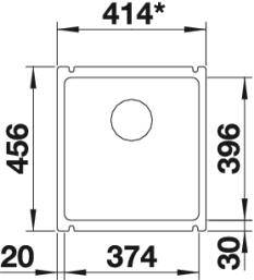 Мойка для кухни Blanco SUBLINE 375-U вид сверху Мойка для кухни Blanco SUBLINE 375-U вид сверху