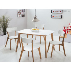 Стол обеденный Signal Mosso I белый / дуб Стол обеденный Signal Mosso I белый / дуб