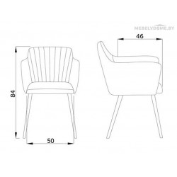 Стул Sedia Brit velvet бежевый / черный