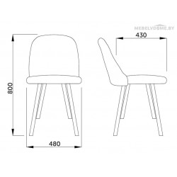 Стул Sedia Honnor velvet бежевый / черный