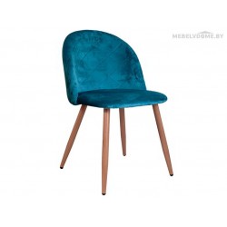 Стул Sedia Honnor velvet голубой / дуб