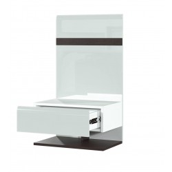 Тумба прикроватная SV-мебель (МС Соло К) со щитом, белый/белый глянец/венге