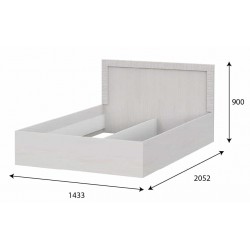 Кровать SV-мебель (МС Гамма 20 Серия 4) двойная (универсальная 140x200, Ясень анкор светлый / Сандал светлый