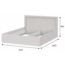 Кровать SV-мебель (МС Гамма 20 Серия 4) двойная (универсальная 160x200, Ясень анкор светлый / Сандал светлый